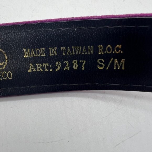 Purple Aztec 60s Style Belt Size Small - Medium 34" Purple Hippy Colorful Comeco - Picture 6 of 10